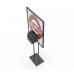 FixtureDisplays® Donation Poster Stand, Ballot Collection with Metal Lock Box Poster not included 11062 Chrome+11118-BLACK